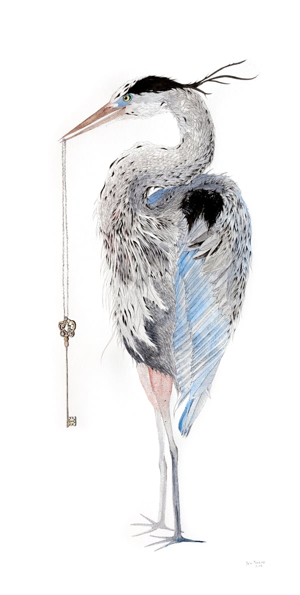 Image of Great Blue Heron & Skeleton Key Print
