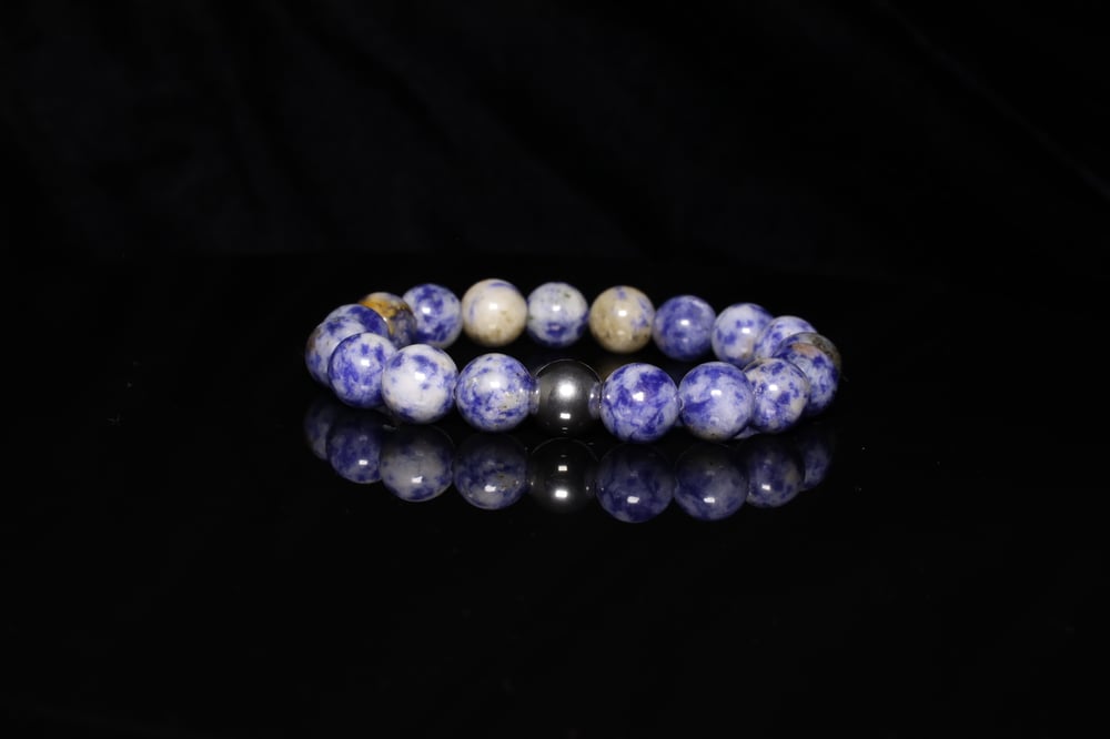 Handmade 10 mm Sodalite Grade A Genuine Natural Gemstone Smooth Round Loose Beads Stretch Bracelet 