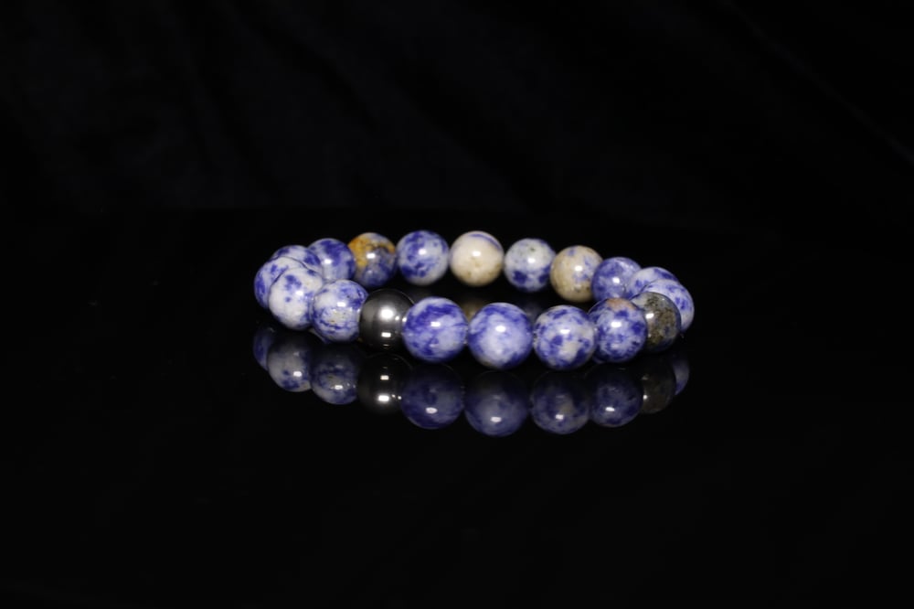 Handmade 10 mm Sodalite Grade A Genuine Natural Gemstone Smooth Round Loose Beads Stretch Bracelet 