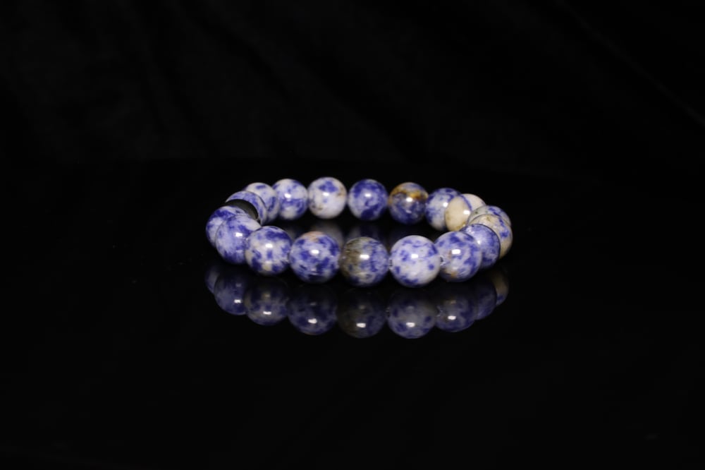 Handmade 10 mm Sodalite Grade A Genuine Natural Gemstone Smooth Round Loose Beads Stretch Bracelet 