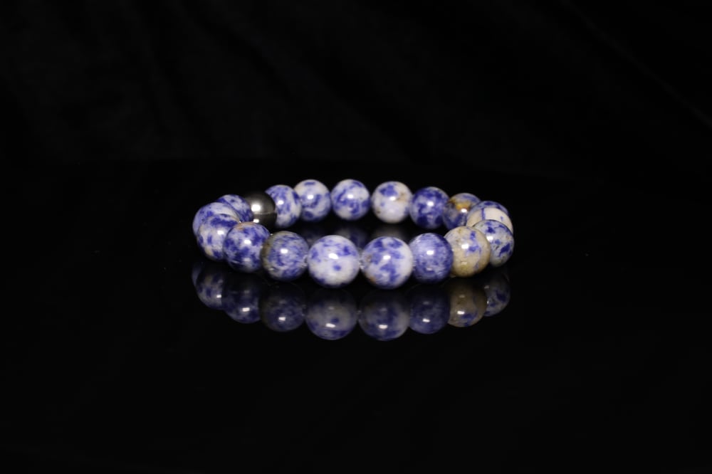 Handmade 10 mm Sodalite Grade A Genuine Natural Gemstone Smooth Round Loose Beads Stretch Bracelet 