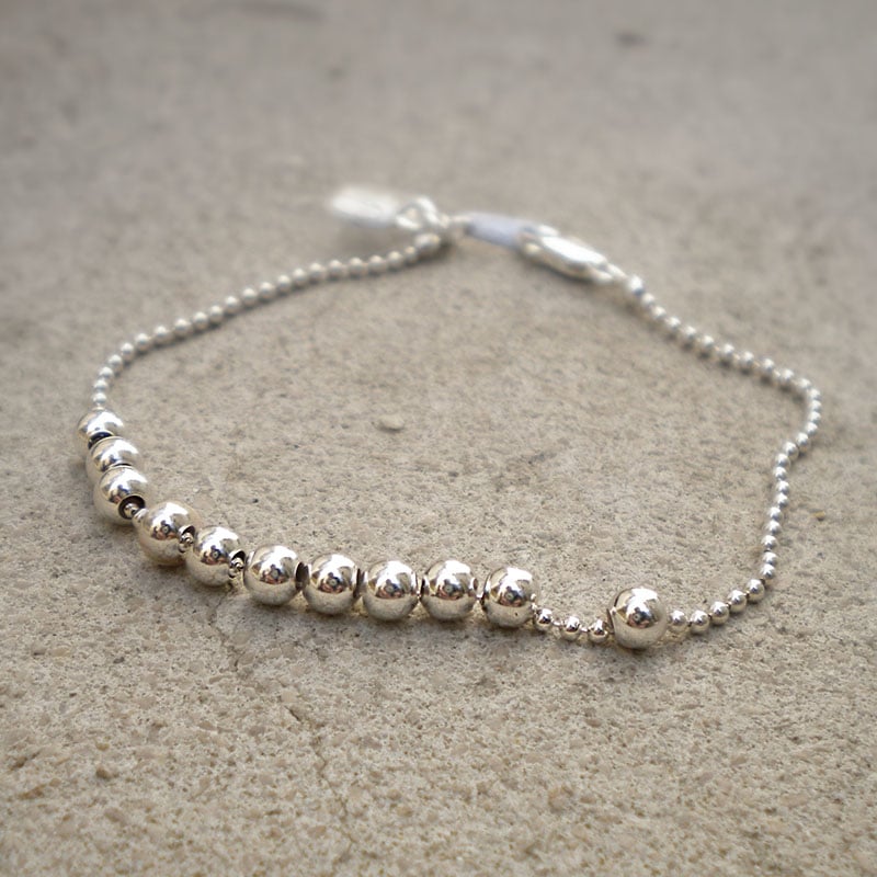 Image of Bracelet Boules Argent "J'adore"