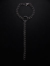 Image 2 of Minimalist choker with chunky chains and O ring with chain pendant