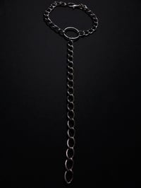 Image 3 of Minimalist choker with chunky chains and O ring with chain pendant