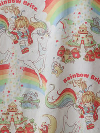 Image 4 of vintage rainbow brite patchwork fringe 8/10 courtneycourtney hooded hoodie hood