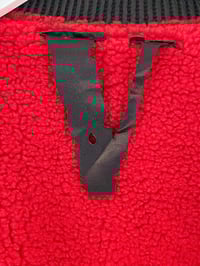 Image 4 of Vlone Runway Cropped Shearling Leather Bomber Black 
