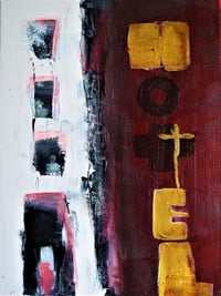 Image 1 of Hotel shadow  - small, dark, modern, contemporary intuitive original artwork 