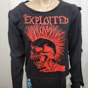 Image of Exploited red ink black bondage shirt