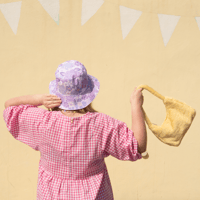 Lilac Retro Bucket Hat 