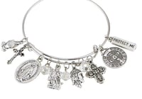 St. Benedict Charm Bangle Bracelet