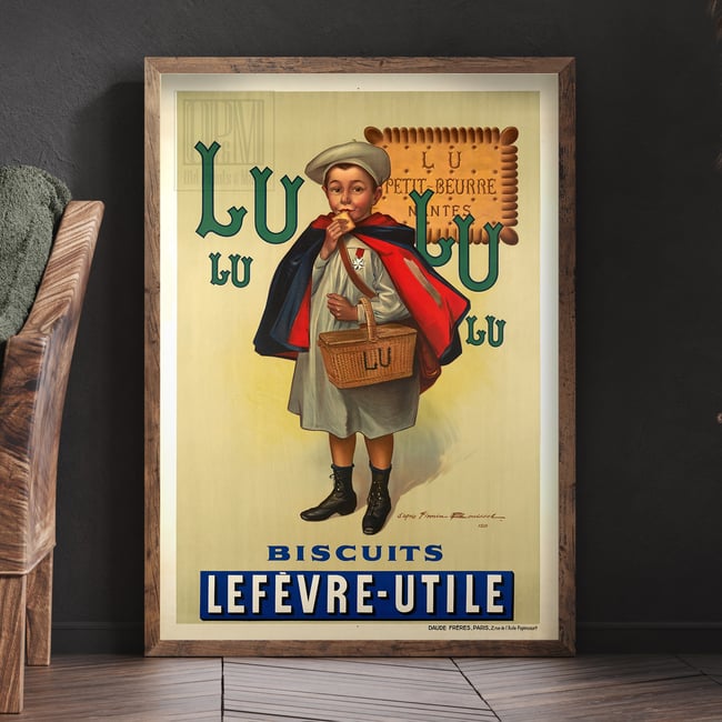 LULU Biscuits Lefèvre-Utile | Firmin Bouisset | 1930 | Wall Art Print | Vintage Ads Poster