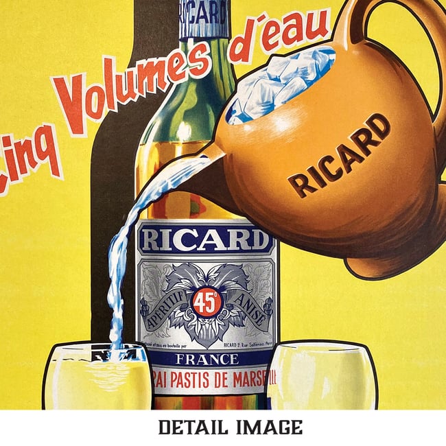 Ricard | Cinq Volumes d'eau | Vintage Ads | Wall Art Print | Vintage Poster