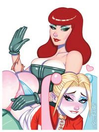 9x12 Harley and Ivy Spank Pinup
