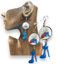 Image 1 of Go blue Detroit Football Stilettos Earrings 