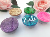 Image 1 of Personalised Glitter mobile phone grip, 17 Glitter colours available 