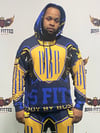 BOSSFITTED Navy Blue and Gold AOP Unisex Hoodie