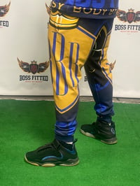 Image 4 of BOSSFITTED Navy Blue and Gold AOP Men's Joggers