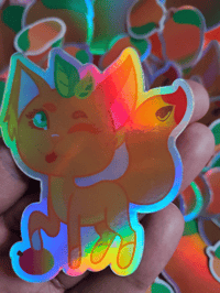 Holographic Mangofox Sticker