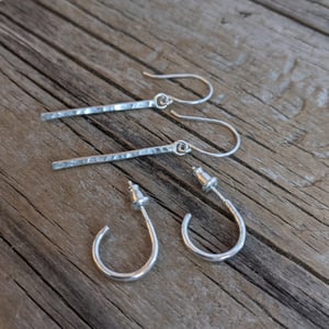 Image of Hammered sterling everyday earrings