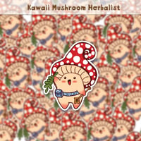 Image 1 of Kawaii Mushroom Herbalist Sticker