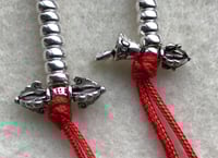 Image 3 of Mala Counters • Bell & Dorje Style #2 • Small 4mm • 925 Sterling Silver