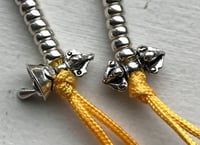 Image 1 of Mala Counters • Bell & Dorje Style #1 • Small • 4mm • 925 Sterling Silver