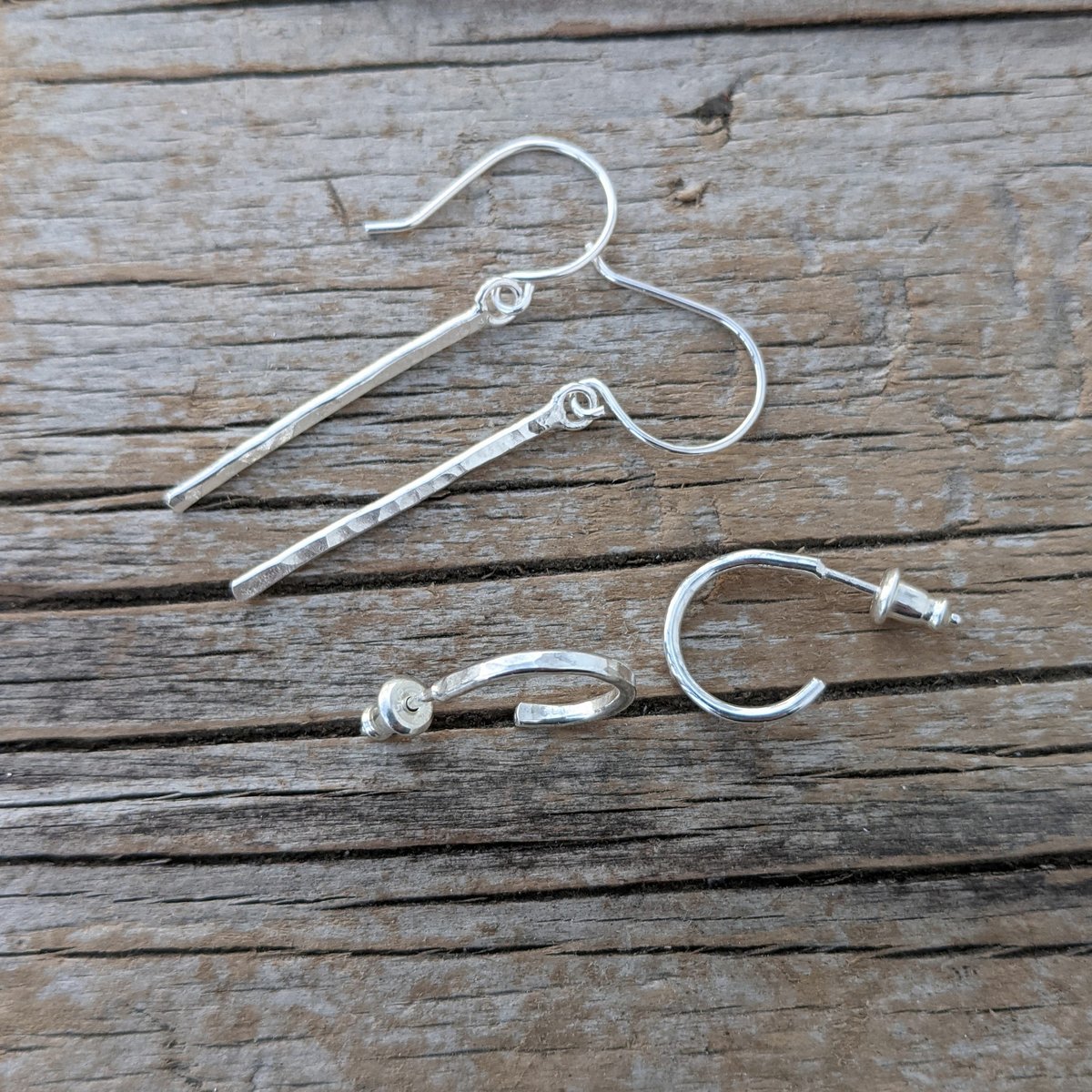 Image of Hammered sterling everyday earrings