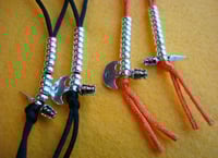 Image 2 of Mala Counters • Medium 5mm • Phurba & Drikug • 925 Sterling Silver