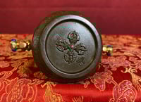 Image 4 of Dharma Wheel Statue • High Quality Ornate Detail • Inlaid Stones • 10.5cm Tall