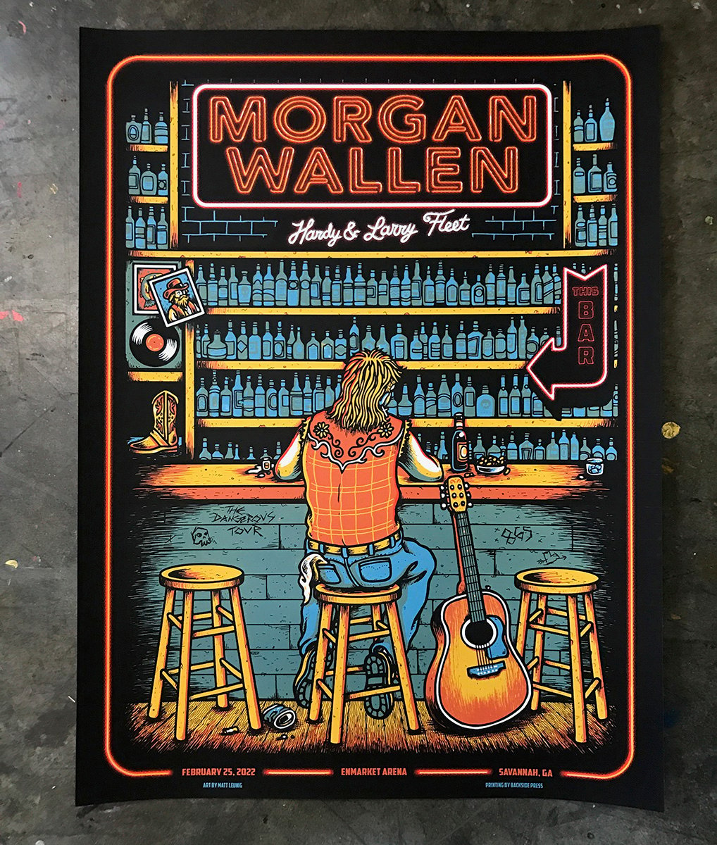 Morgan Wallen Poster Sioux Falls store Foil