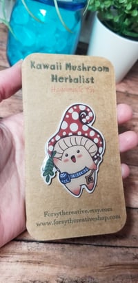 Image 3 of Kawaii Mushroom Herbalist | Handmade Lanyard/Lapel Pin