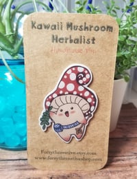 Image 1 of Kawaii Mushroom Herbalist | Handmade Lanyard/Lapel Pin