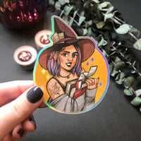 Image 1 of Librarian Witch Vinyl Sticker