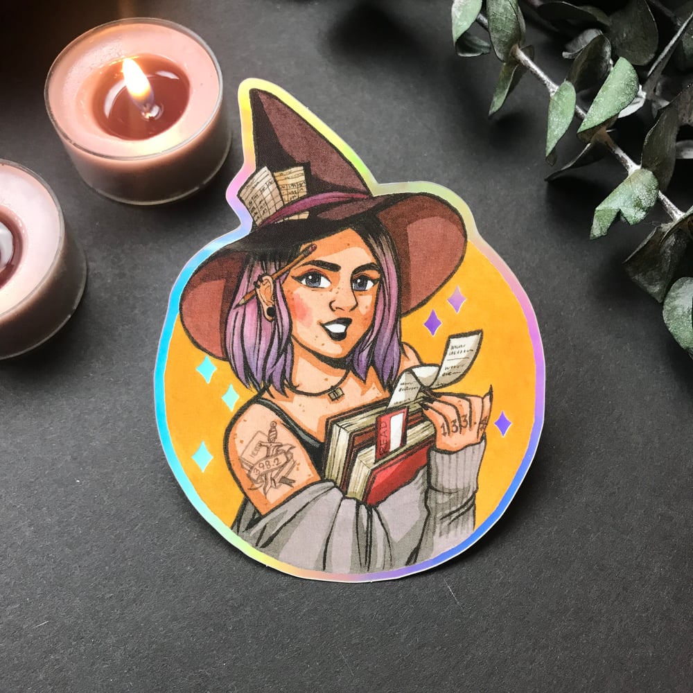 Librarian Witch Vinyl Sticker