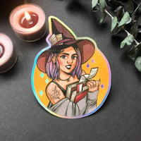 Image 2 of Librarian Witch Vinyl Sticker