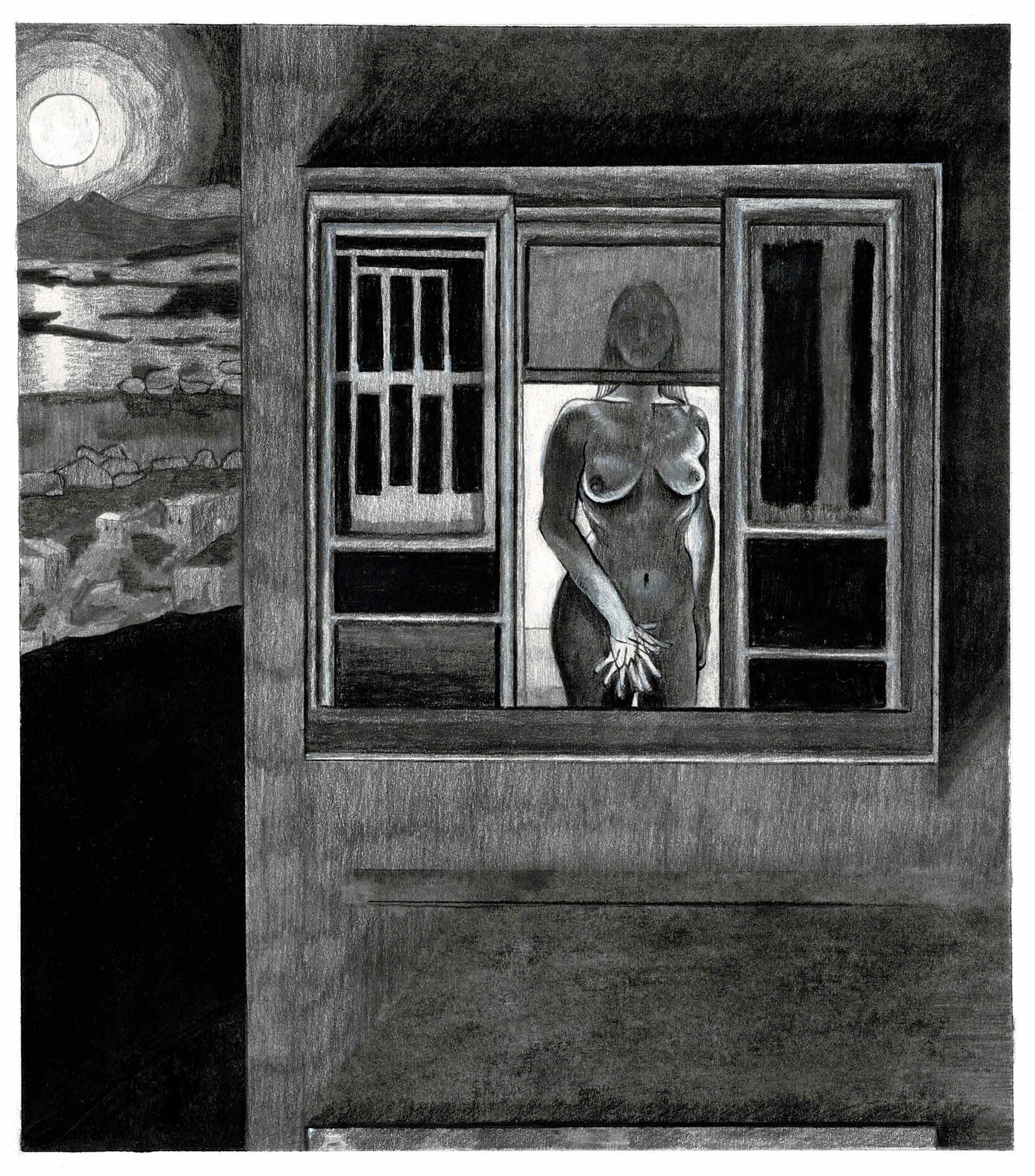 Image of Night Window - Drawing