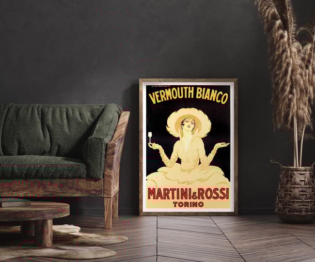 Vermouth Bianco | Marcello Dudovich | 1950 | Vintage Ads | Wall Art Print | Vintage Poster