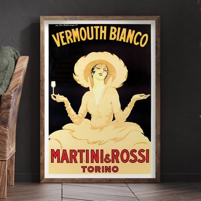 Vermouth Bianco | Marcello Dudovich | 1950 | Vintage Ads | Wall Art Print | Vintage Poster
