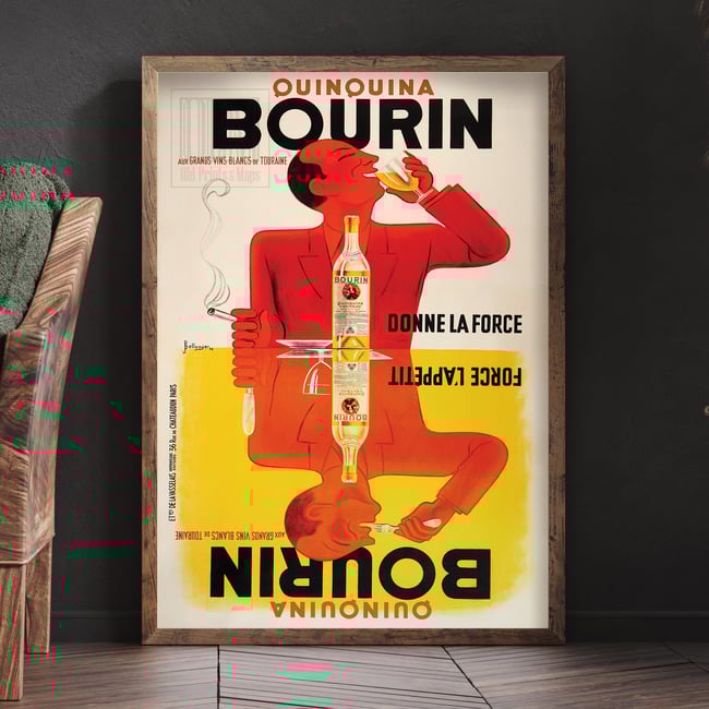 Quinquina Bourin | Jacques & Pierre Bellenger | 1936 | Vintage Ads | Wall Art Print | Vintage Poster