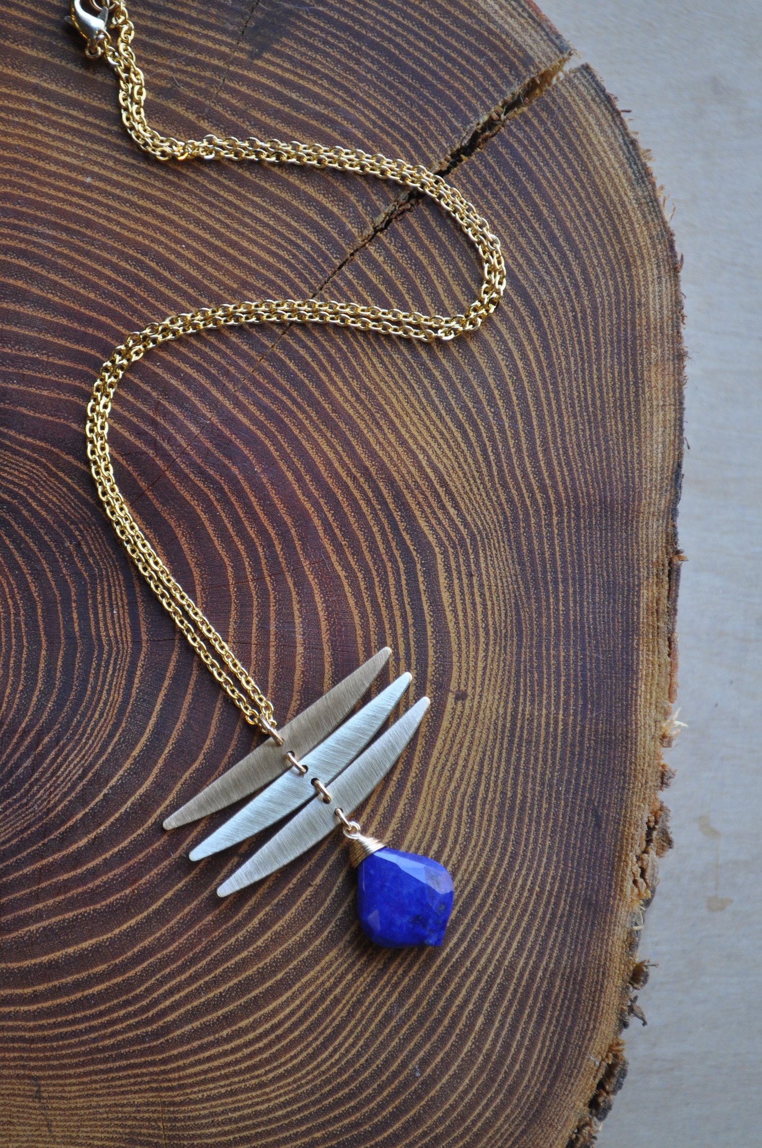 Image of Dragonfly Necklace in Lapis Lazuli