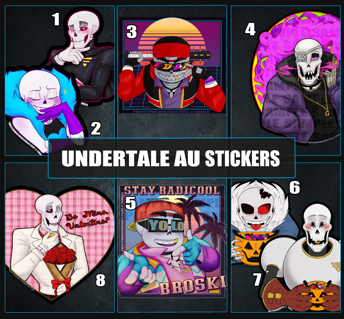 Undertale Au Stickers batch 1 | Twisted Machine
