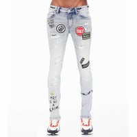 Image 1 of CULT OF INDIVIDUALITY PUNK SUPER SKINNY JEANS (GRAFFITI)