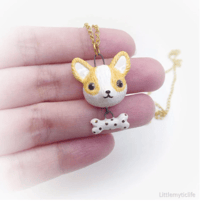 Image 1 of Corgi ceramic necklace