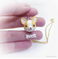 Image 2 of Corgi ceramic necklace