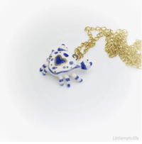 Image 3 of Blue crab ceramic necklace