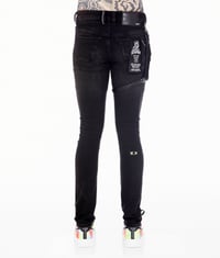Image 5 of Cult of Individuality Men's Punk Moto Skinny Jean Black-Neon