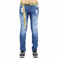 Image 1 of CULT OF INDIVIDUALITY ROCKER SLIM BELTED STRETCH JEAN (MASON)