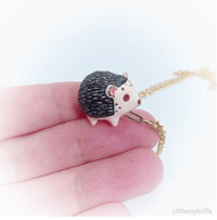 Image 1 of Hedge hog ceramic necklace