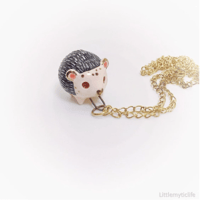 Image 2 of Hedge hog ceramic necklace