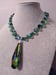 Image of LARGE BLUEGREEN MULTICOLOR TITANIUM CRYSTAL PENDANT WITH SWAROVSKI AND PRECIOSA CRYSTAL BEADS